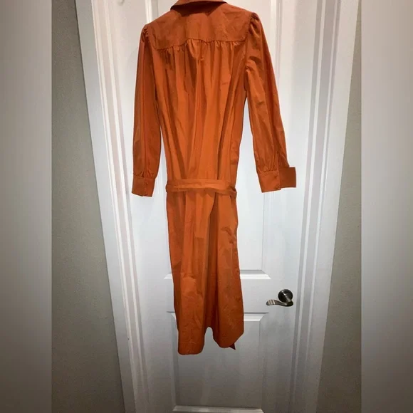 Tory Burch Artist Cotton-Poplin Shirt Dress orange - Picture 4 of 8